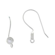 925 Sterling Silver Eearwires for 4mm cabochon x2