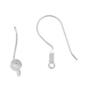 925 Sterling Silver Eearwires for 4mm cabochon x2
