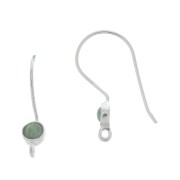 925 Sterling Silver Eearwires for 4mm cabochon x2