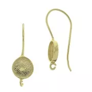 925 Sterling Silver Eearwires for 8mm cabochon - Gold Plated x2