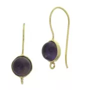 925 Sterling Silver Eearwires for 8mm cabochon - Gold Plated x2