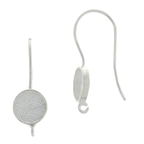 925 Sterling Silver Eearwires for 8mm cabochon x2
