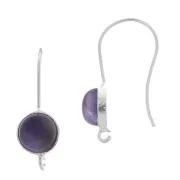 925 Sterling Silver Eearwires for 8mm cabochon x2