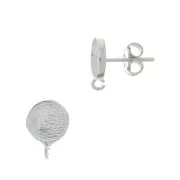 925 Sterling Silver Round earstuds for 8mm cabochon x2