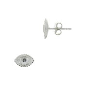 925 Sterling Silver Eye earstuds for 4mm cabochon x2|raw }}