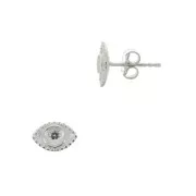 925 Sterling Silver Eye earstuds for 4mm cabochon x2