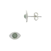 925 Sterling Silver Eye earstuds for 4mm cabochon x2