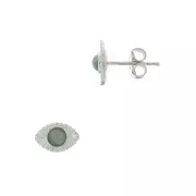 925 Sterling Silver Eye earstuds for 4mm cabochon x2