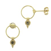 925 Sterling Silver Hollowed out circle earstuds for 4mm cabochon - Gold Plated x2