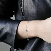 19,5cm 925 Sterling Silver cable mesh bracelet - For 4mm cabochons -Gold Plated x1