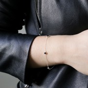 19,5cm 925 Sterling Silver cable mesh bracelet - Setting for 4mm cabochons x1