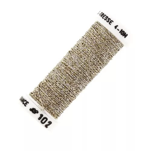 Au ver à soie Metallic braided embroidery thread 4 - Gold - Silver (102) x10m