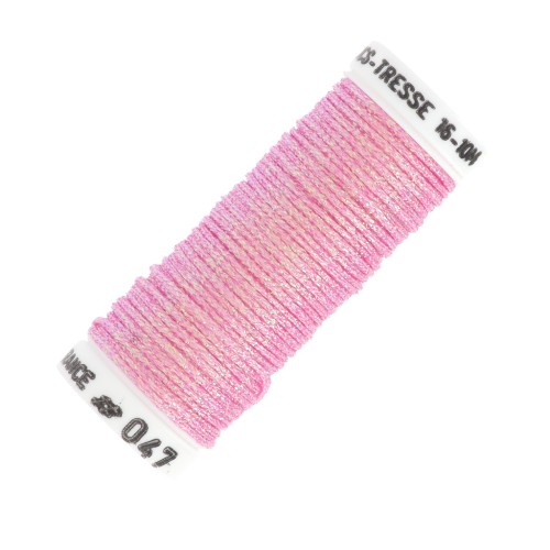 Au ver à soie Metallic braided embroidery thread 16 - Pink (047) x10m