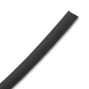 Plastic hollow cord 5mm Opaque Black x 50cm