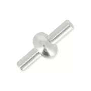 Terminal for 5mm plastic hollow cord rhodié tone x1