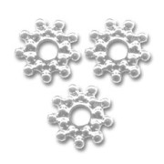 Metal spacer beads  12mm Silver tone x4|raw }}