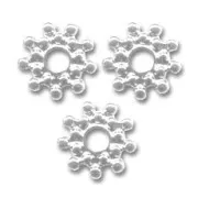 Metal spacer beads  12mm Silver tone x4