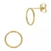 10mm Hollow circle Earstuds - Gold Filled x2