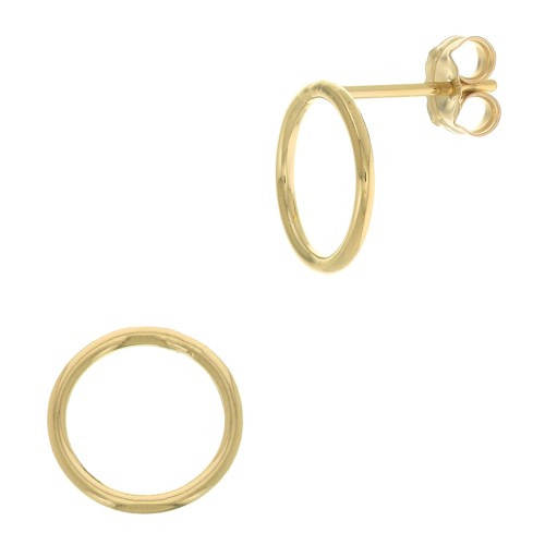10mm Hollow circle Earstuds - Gold Filled x2