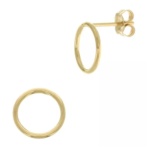 10mm Hollow circle Earstuds - Gold Filled x2