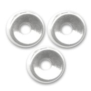 Metal rondelle 6mm fine silver plating x4|raw }}