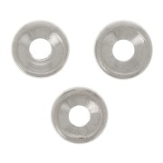 Metal rondelle 5mm fine silver plating x4|raw }}
