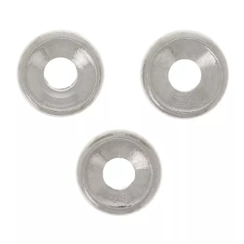 Metal rondelle 5mm fine silver plating x4