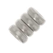 Metal rondelle 5mm fine silver plating x4