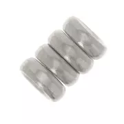 Metal rondelle 5mm fine silver plating x4
