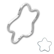 Flower spacer beads 10mm Rhodium tone x6|raw }}