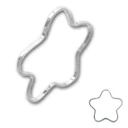 Flower spacer beads 10mm Rhodium tone x6