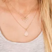 22.5x12mm Epoxy resin drop charm - Fine Gold Plated - Brown x1