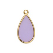 22.5x12mm Epoxy resin drop charm - Fine Gold Plated - Lilac x1|raw }}