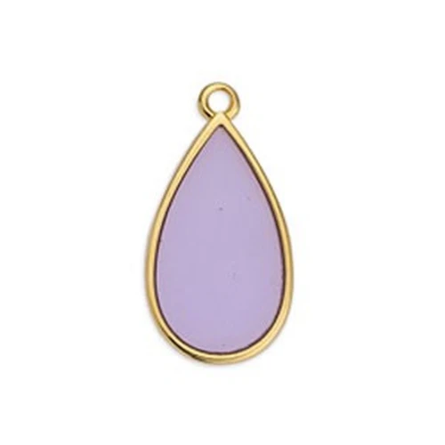 22.5x12mm Epoxy resin drop charm - Fine Gold Plated - Lilac x1