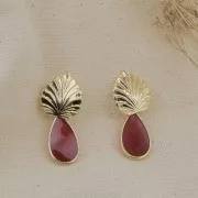 22.5x12mm Epoxy resin drop charm - Fine Gold Plated - Yellow x1