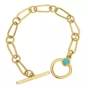 17x7mm - Oval asymmetrical spacer - Gold Tone x1