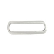 20x6.5mm Zamac rounded and curved rectangular spacer - Fine Antique silver plating x1