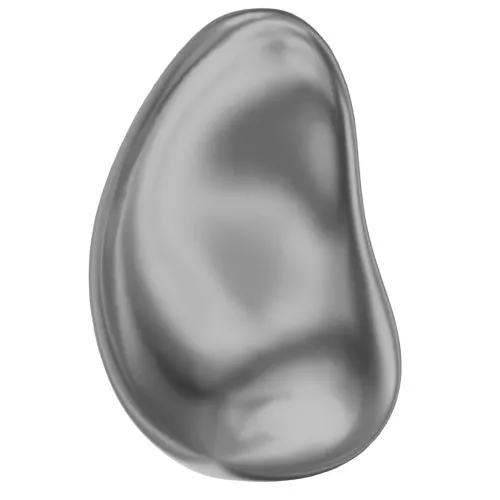 16mm PureCrystal 5843 irregular Baroque drop Pearl - Dark Grey Pearl x1