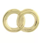23x15mm 2 interlaced rings zamac spacer - Fine Gold Plated x1