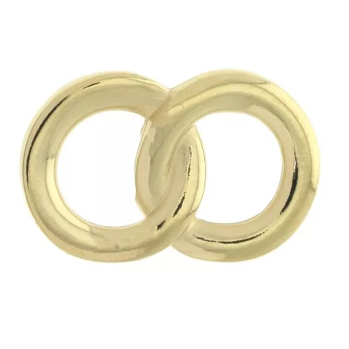 23x15mm 2 interlaced rings zamac spacer - Fine Gold Plated x1