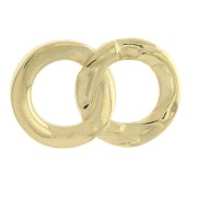23x15mm 2 interlaced rings zamac spacer - Fine Gold Plated x1