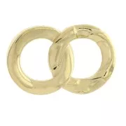 23x15mm 2 interlaced rings zamac spacer - Fine Gold Plated x1