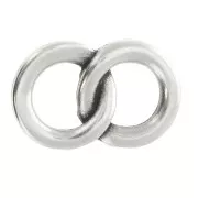 23x15mm 2 interlaced rings zamac spacer - Fine Antique silver plating x1