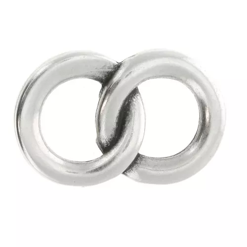 23x15mm 2 interlaced rings zamac spacer - Fine Antique silver plating x1