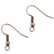 Ball Earwires 18mm antique copper tone x6|raw }}
