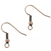 Ball Earwires 18mm antique copper tone x6
