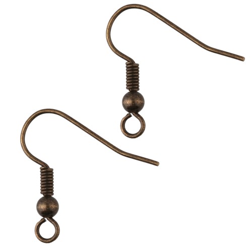 18 mm Ball Earring Hooks - Bronze (6-pack)