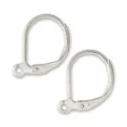 Leverback earrings 14mm Fine silver plating x4