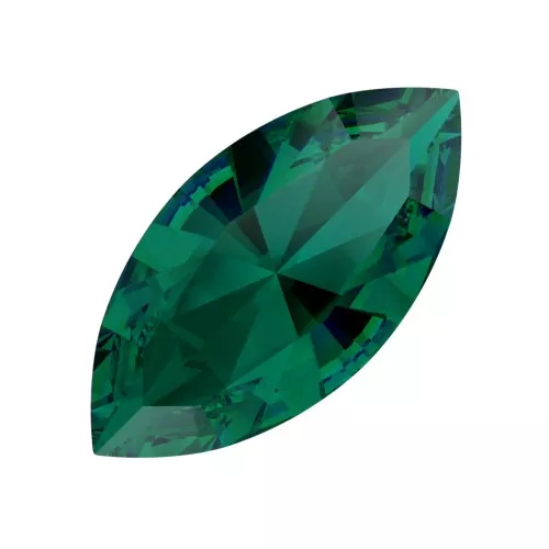 15x7mm PureCrystal Navette 4228 Emerald Ignite x1