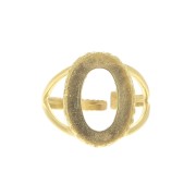 Adjustable ring for 18x13 mm cabochon - Fine Gold Plated x1|raw }}
